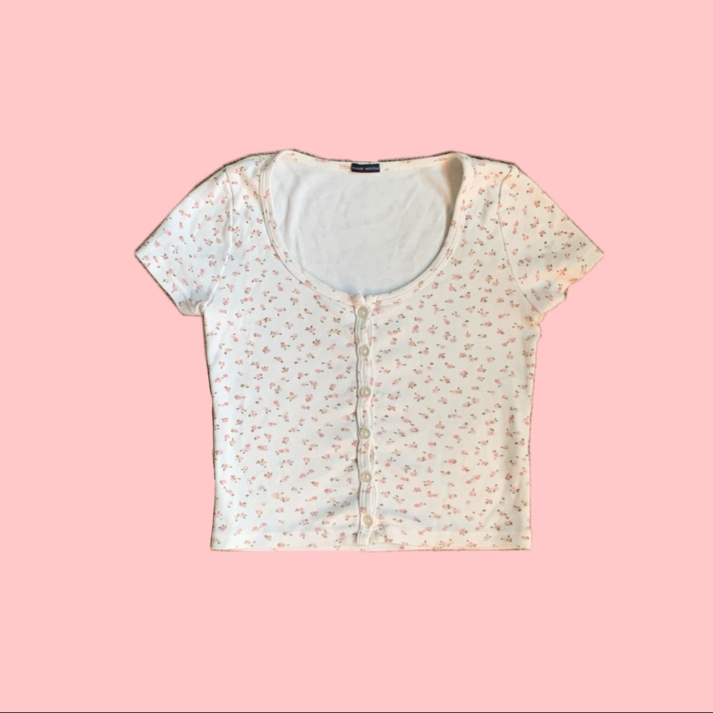 brandy melville floral zelly top